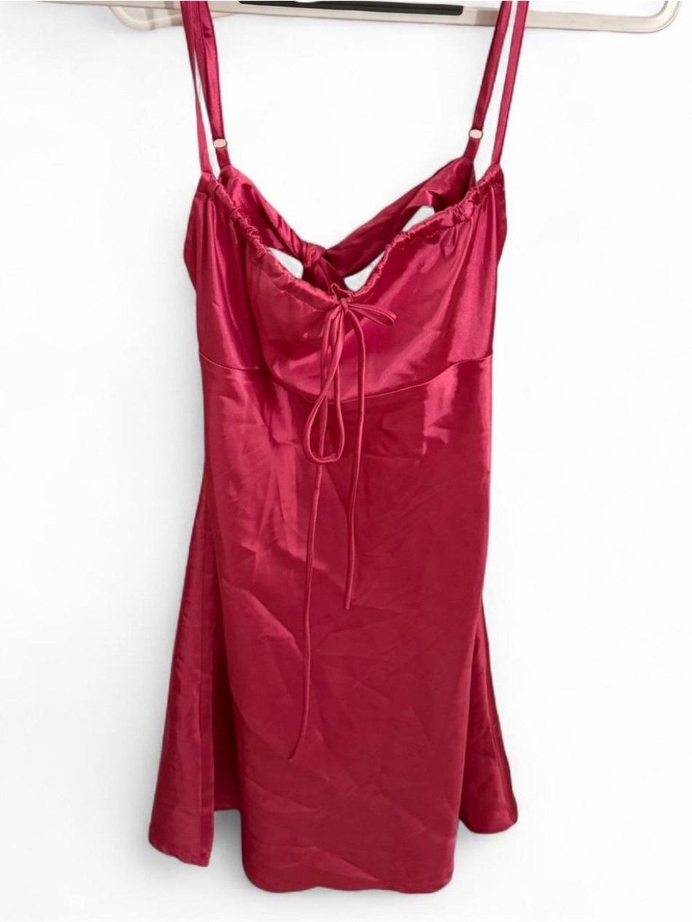 Princess Polly Satin Tie-Back Mini Dress in Pink
